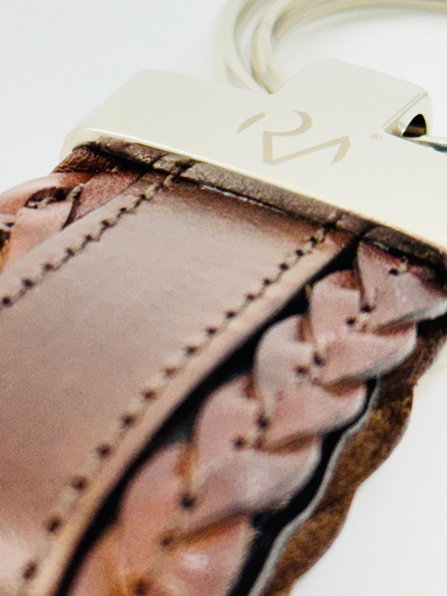 Men's sewn genuine leather key ring