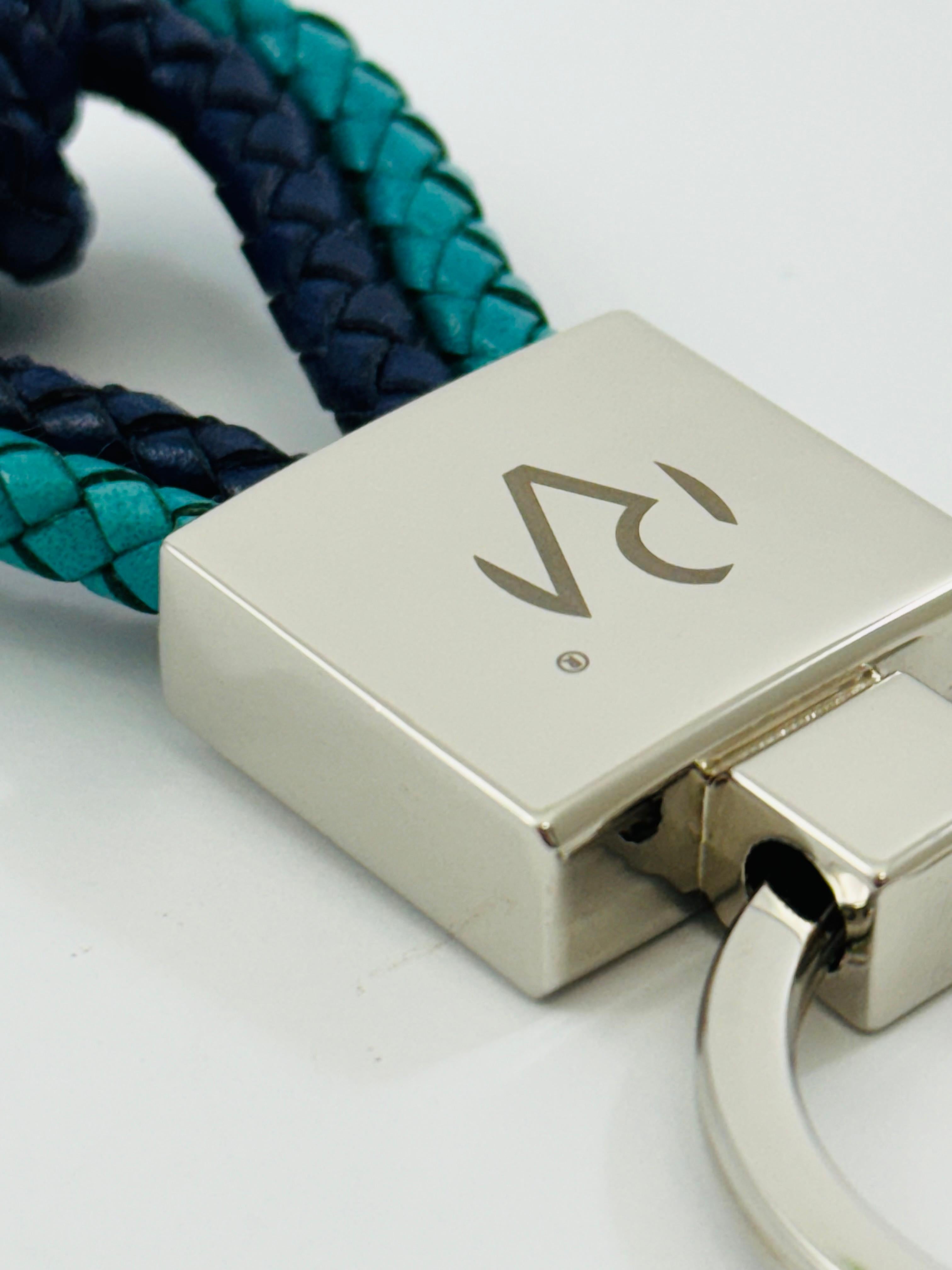 Scoubidou Men's Two-Tone Genuine Leather Keyring