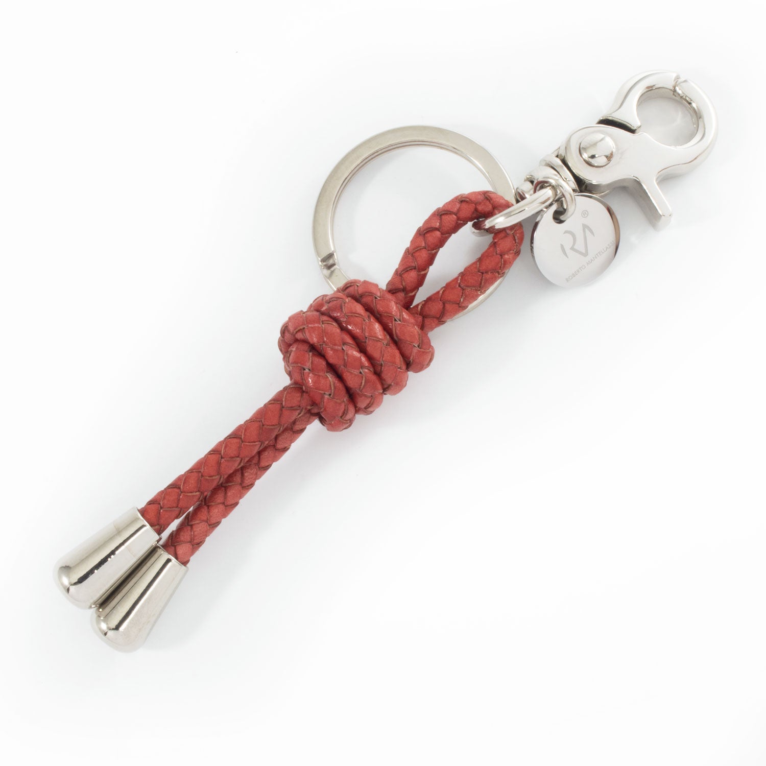 Real Leather Keychain Scoubidou Knot Men