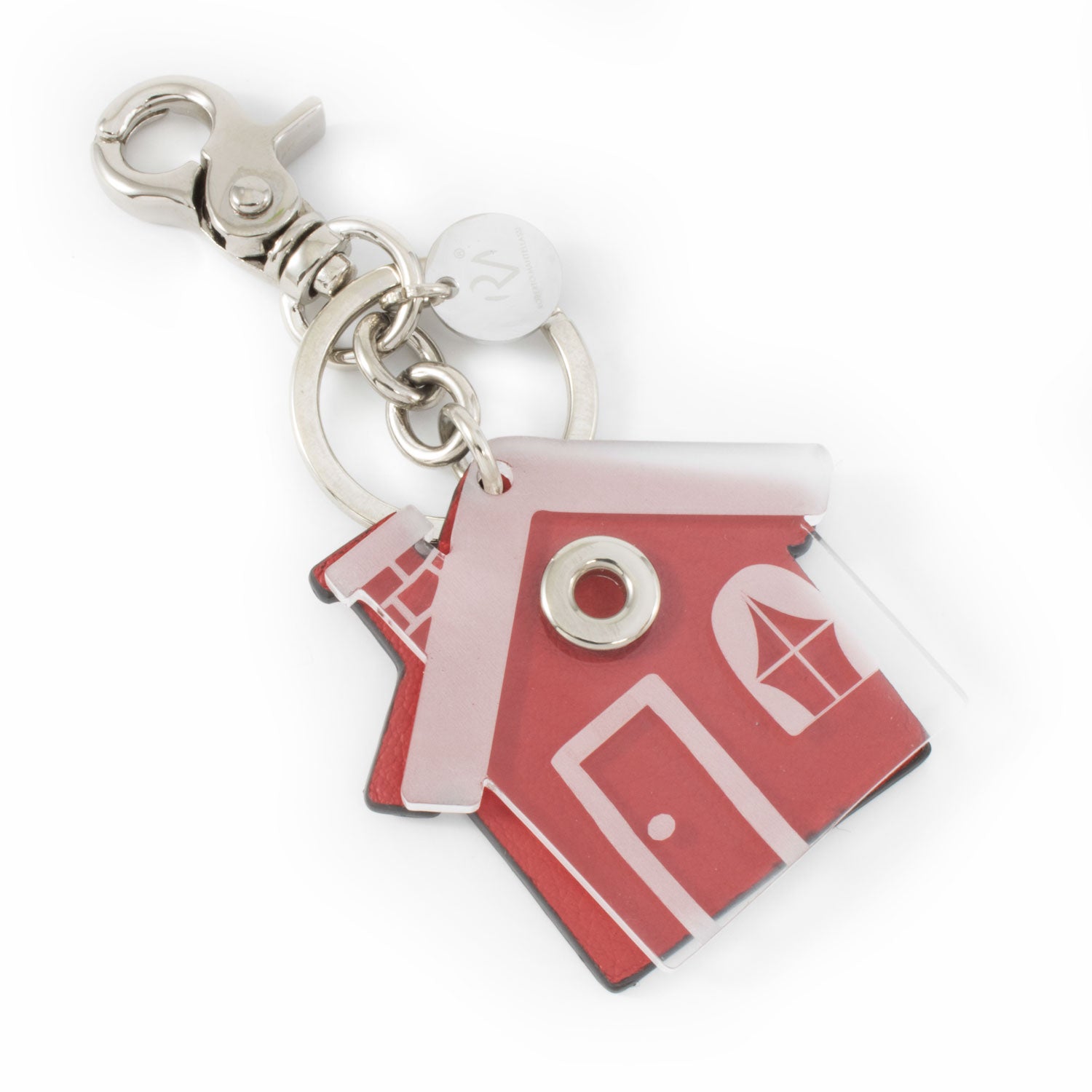 Genuine Leather and Plexiglass Keyring for Women's Home