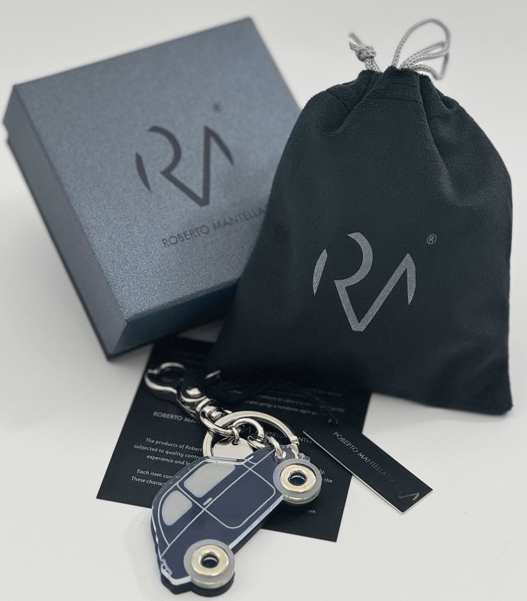 Genuine Leather and Plexiglass Car Keychain for Women