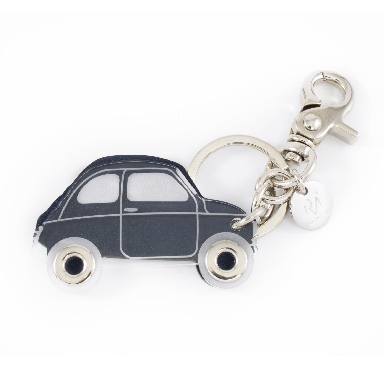 Genuine Leather and Plexiglass Car Keychain for Women
