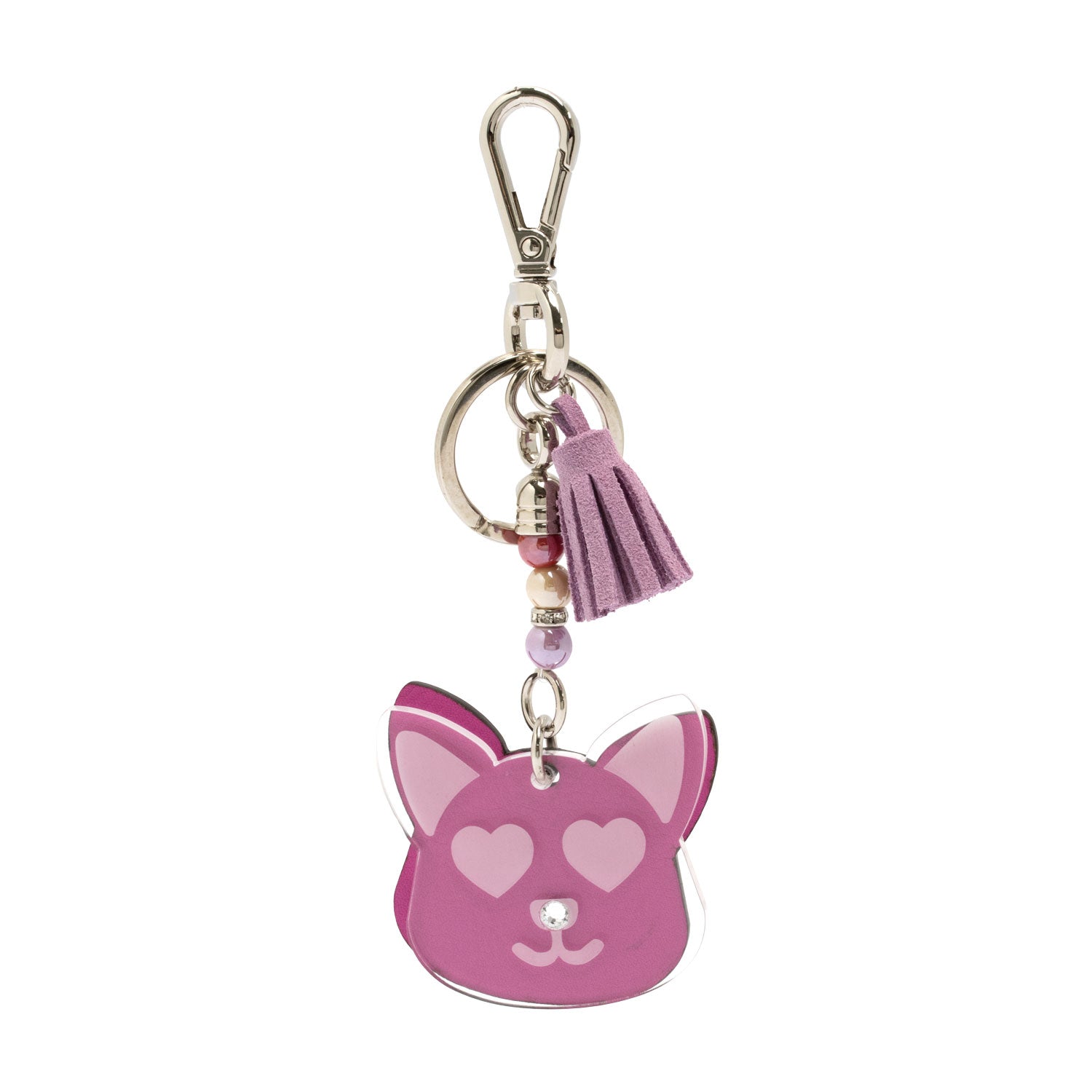 Women's Rabbit Genuine Leather and Plexiglass Keyring