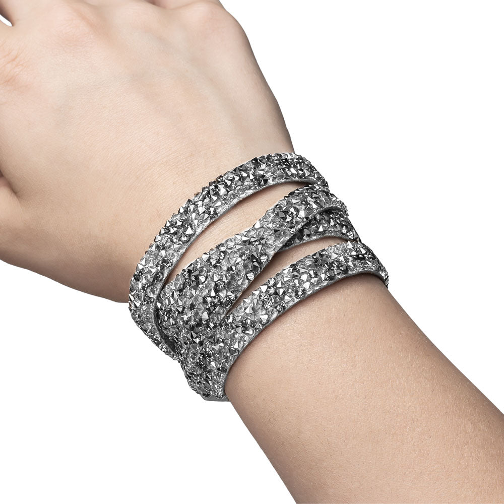 Amelia Bracelet in Genuine Leather with Crystals for Women