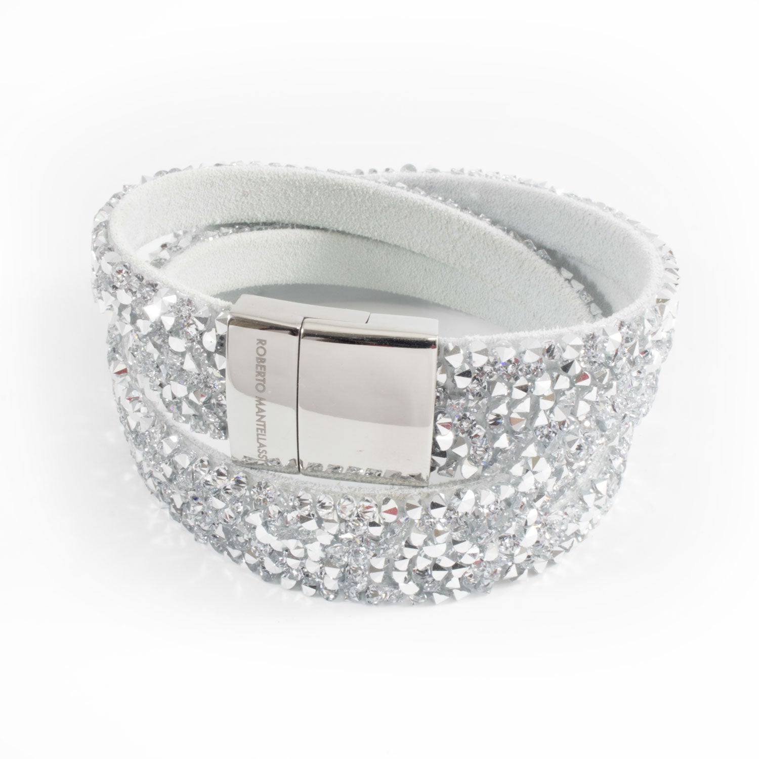 Amelia Bracelet in Genuine Leather with Crystals for Women