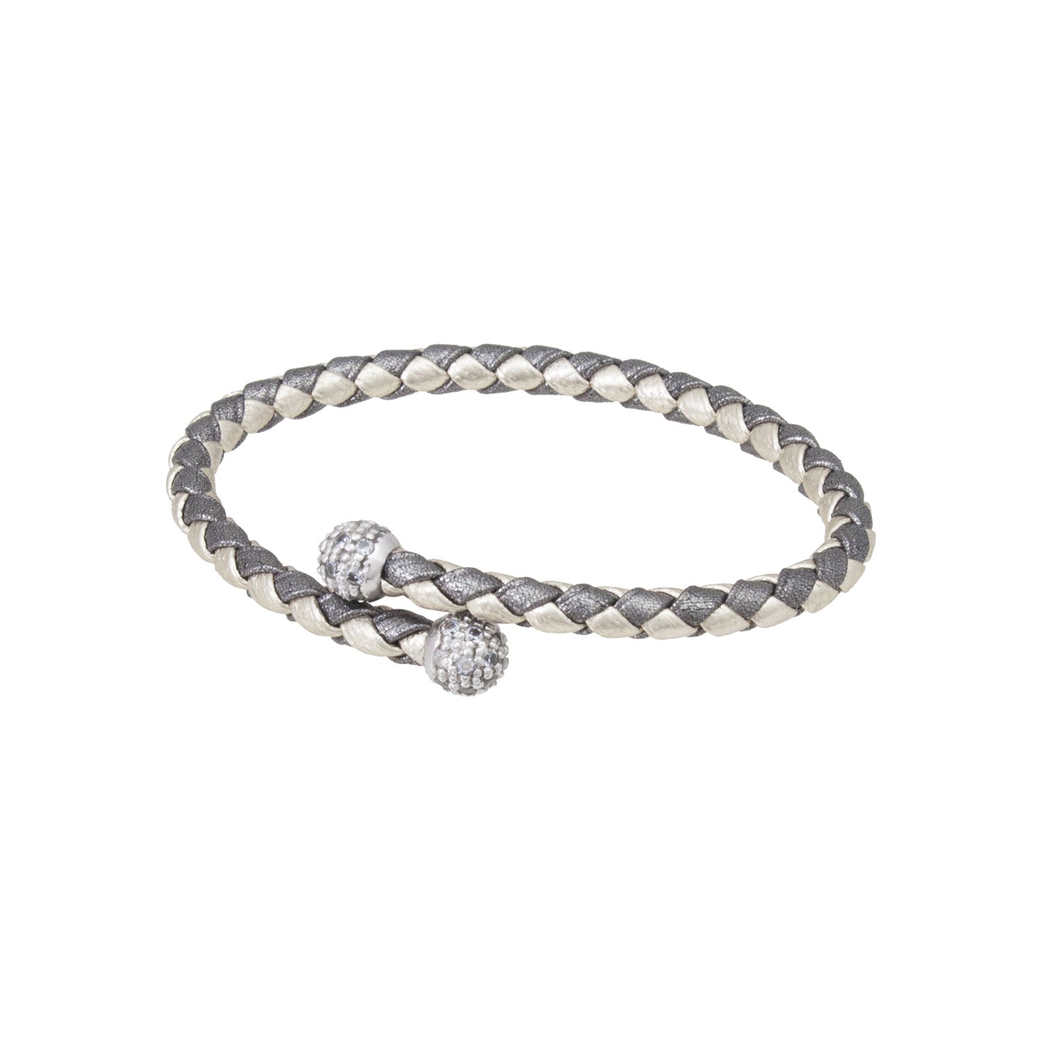 Serena New Bracelet in Genuine Laminated Leather with Crystals Women