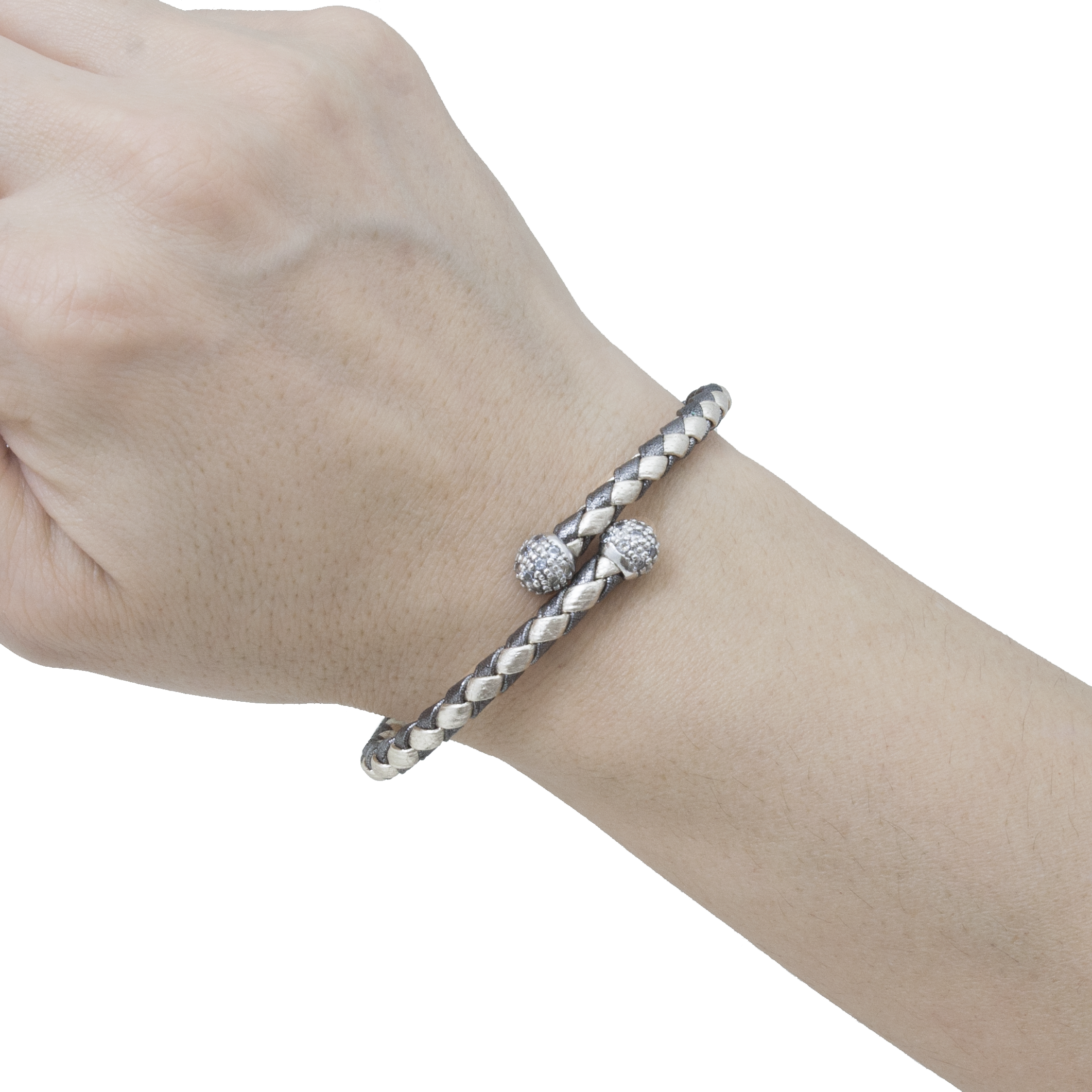 Serena New Bracelet in Genuine Laminated Leather with Crystals Women