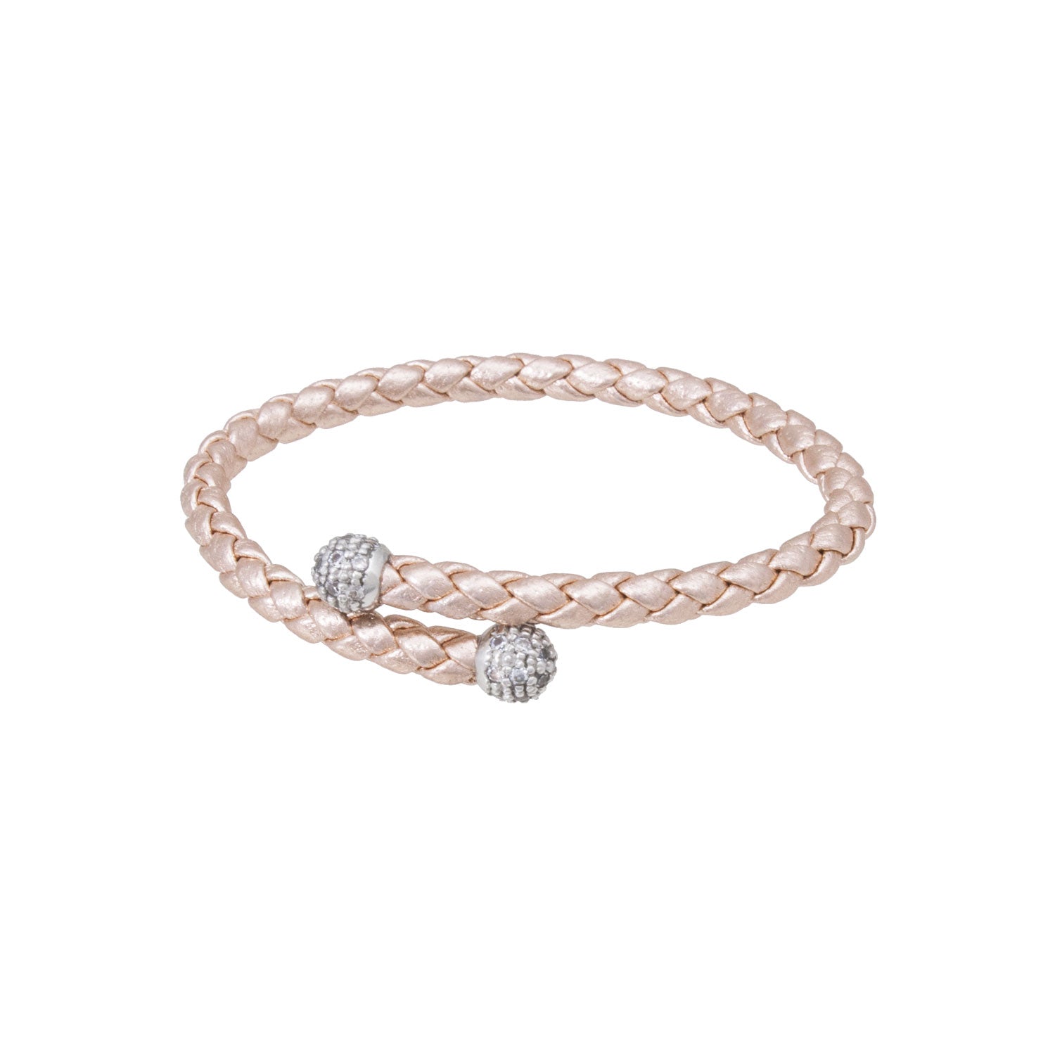 Serena New Bracelet in Genuine Laminated Leather with Crystals Women