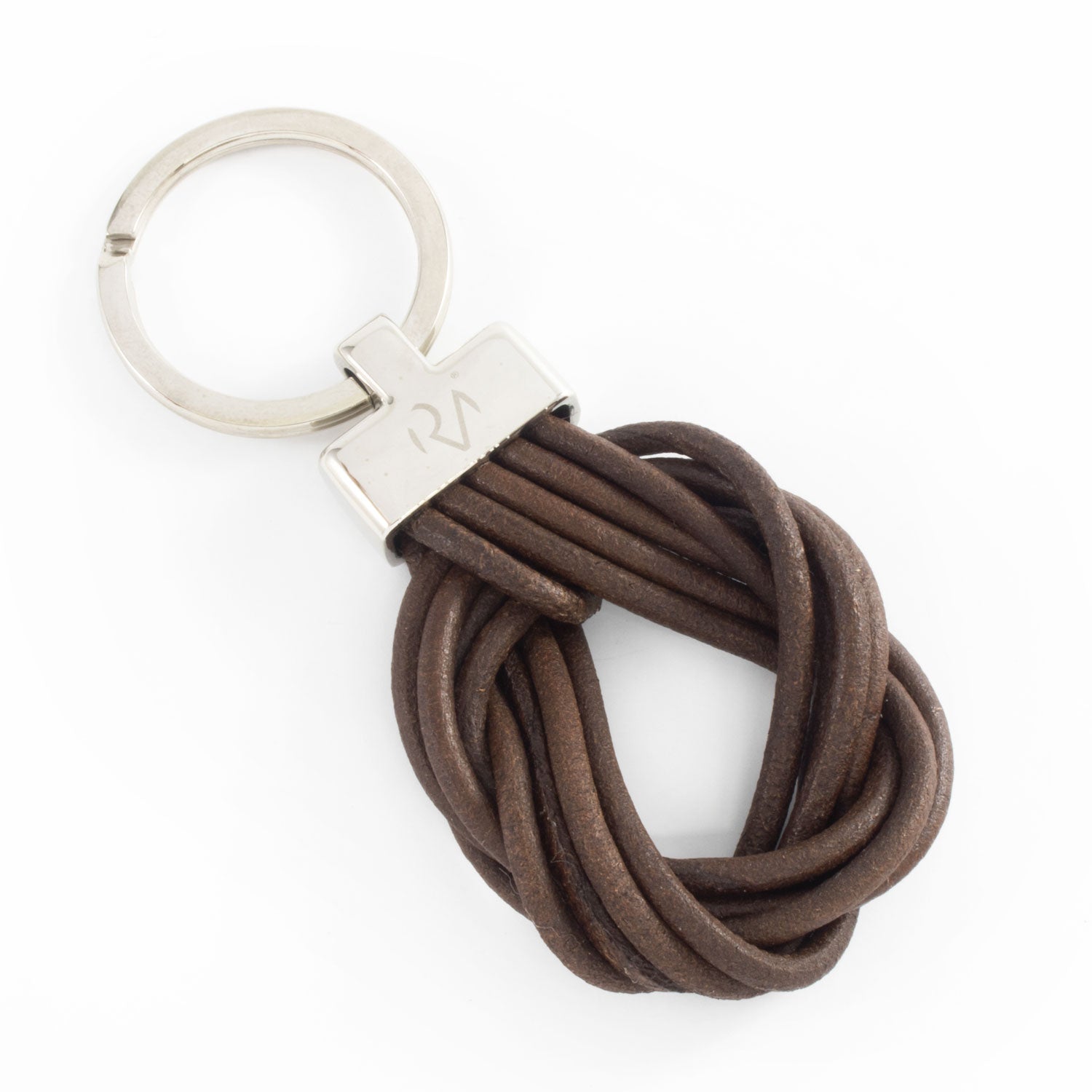 Keychain in Real Brown Drawn Leather for Men