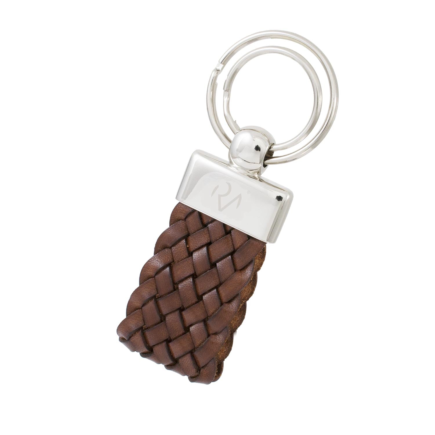 Key ring with large braid in men's leather