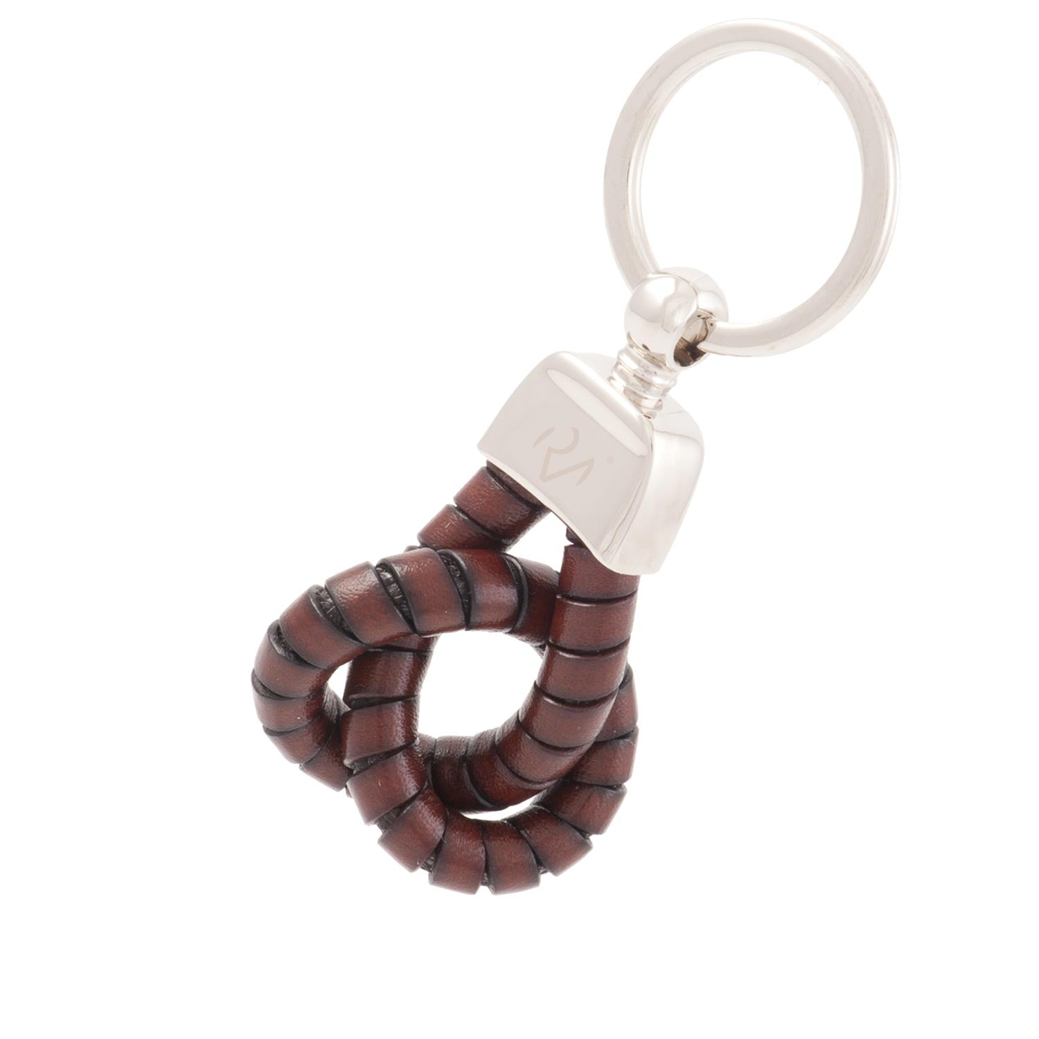 Wrapped leather knot key ring for men