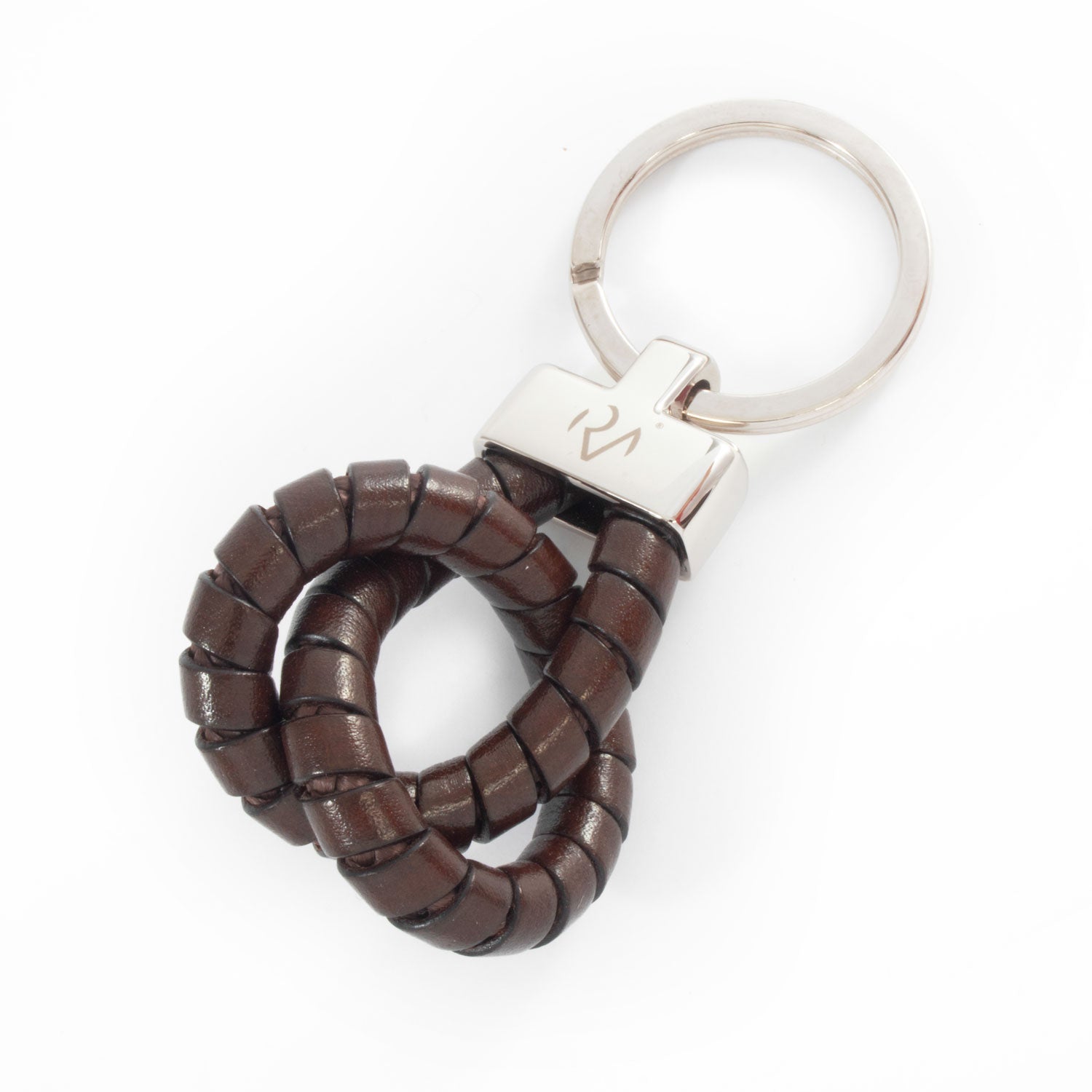 Wrapped leather knot key ring for men