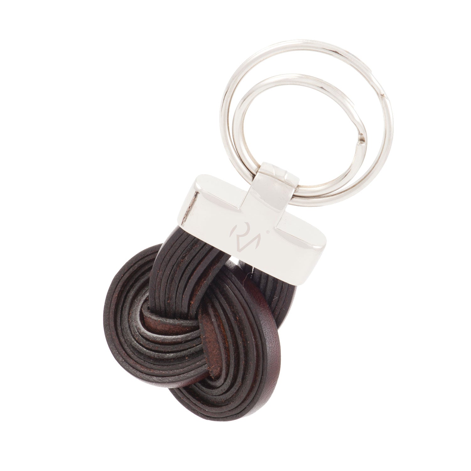 Simple knot leather key ring with metal for Men