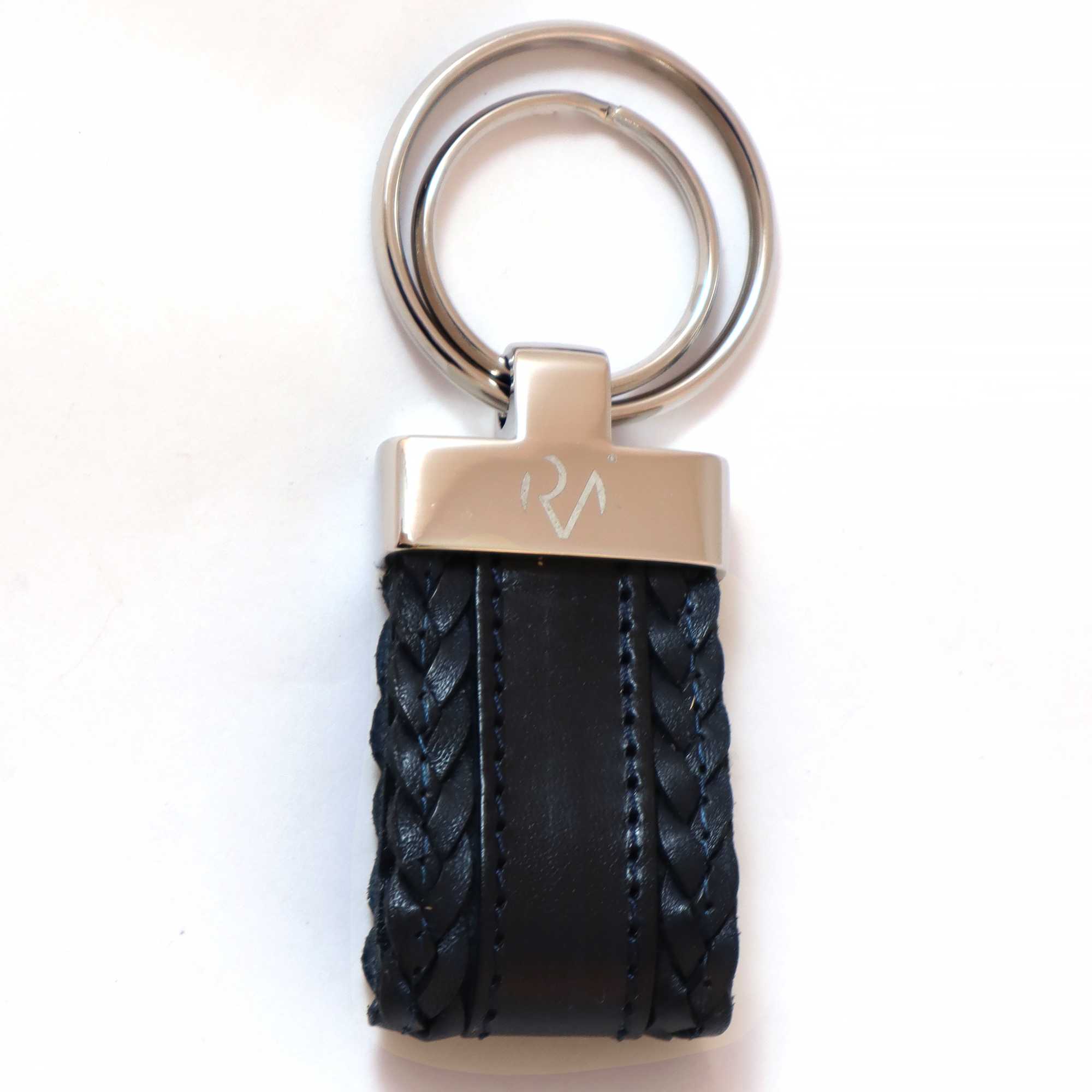 Men's sewn genuine leather key ring