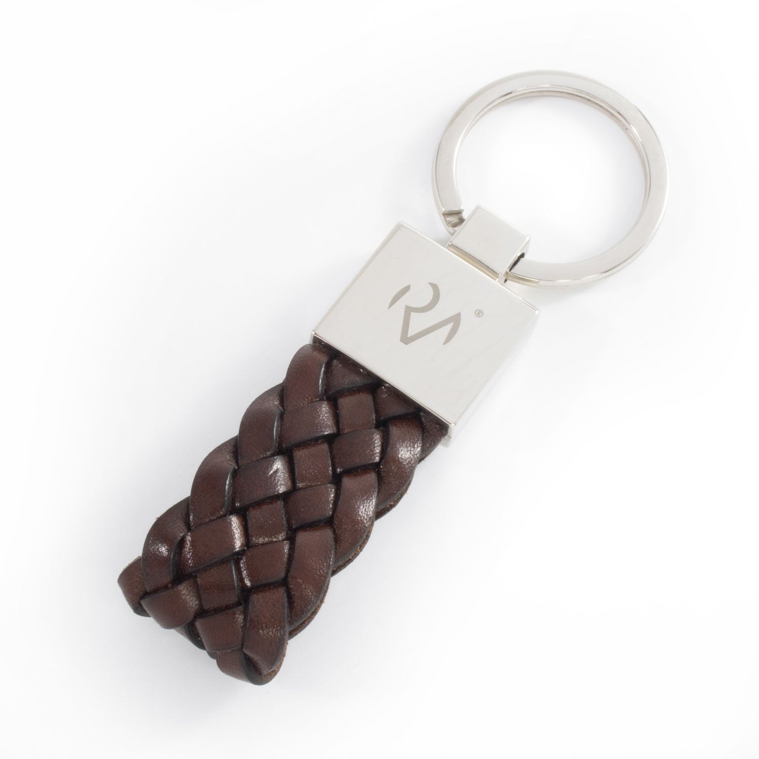 Key ring with large braid in men's leather