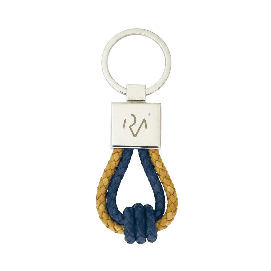 Scoubidou Men's Two-Tone Genuine Leather Keyring