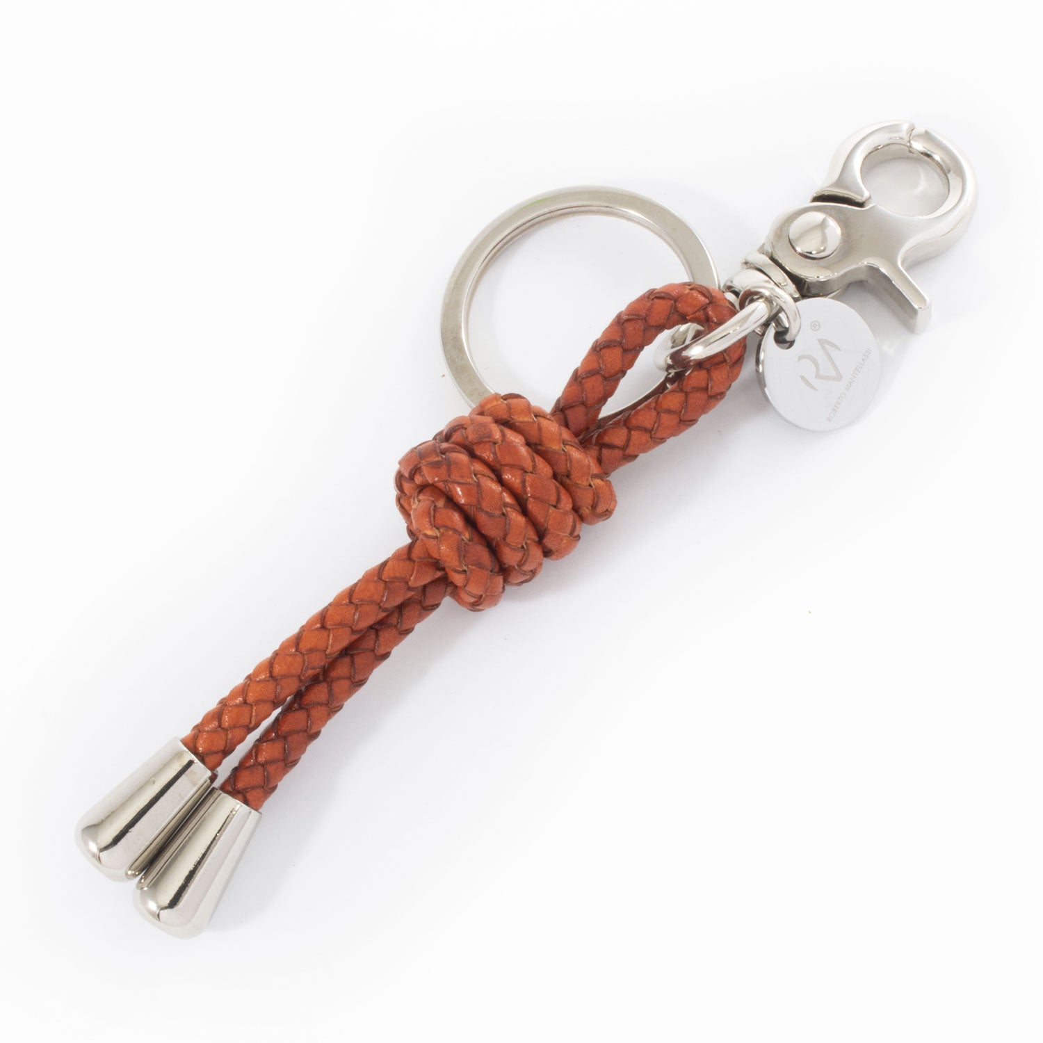 Real Leather Keychain Scoubidou Knot Men