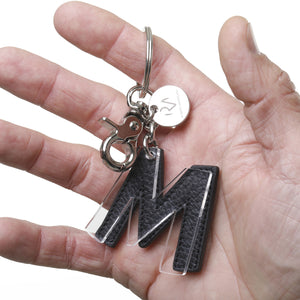 Open image in slideshow, Keychain in Genuine Leather and Plexiglass Letter Unisex

