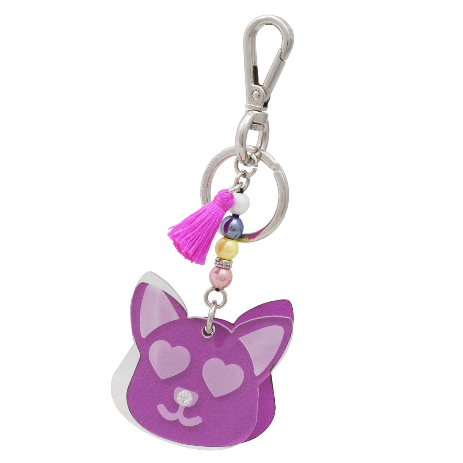 Women's Rabbit Genuine Leather and Plexiglass Keyring