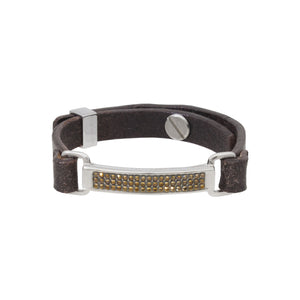 Andrea Bracelet in Real Leather with Central Swarovski Unisex