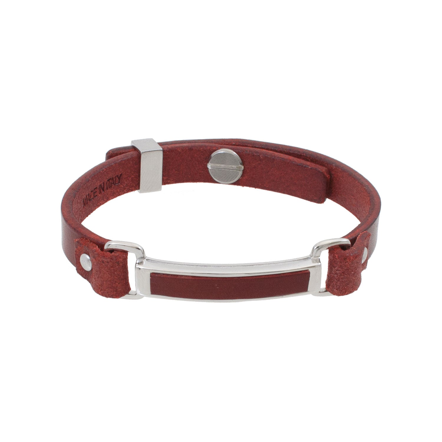 Leonardo Bracelet in Genuine Leather with Central Metal for Men