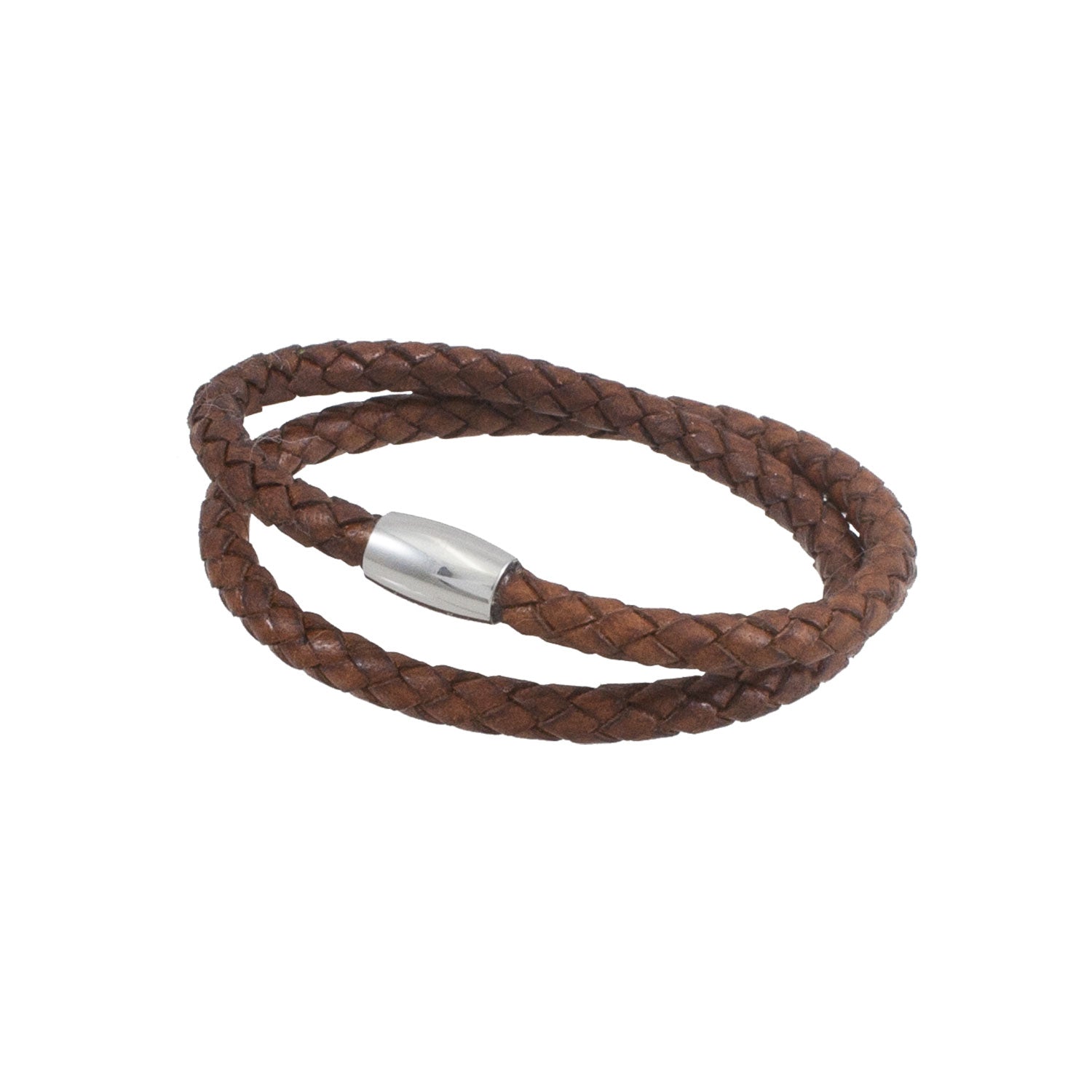 Lorenzo Bracelet in Genuine Scoubidou Leather with Magnetic Clasp for Men