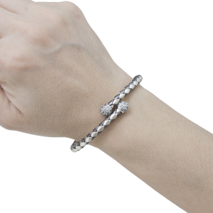 Bracciale Serena New in Vera Pelle Laminata con Cristalli Donna