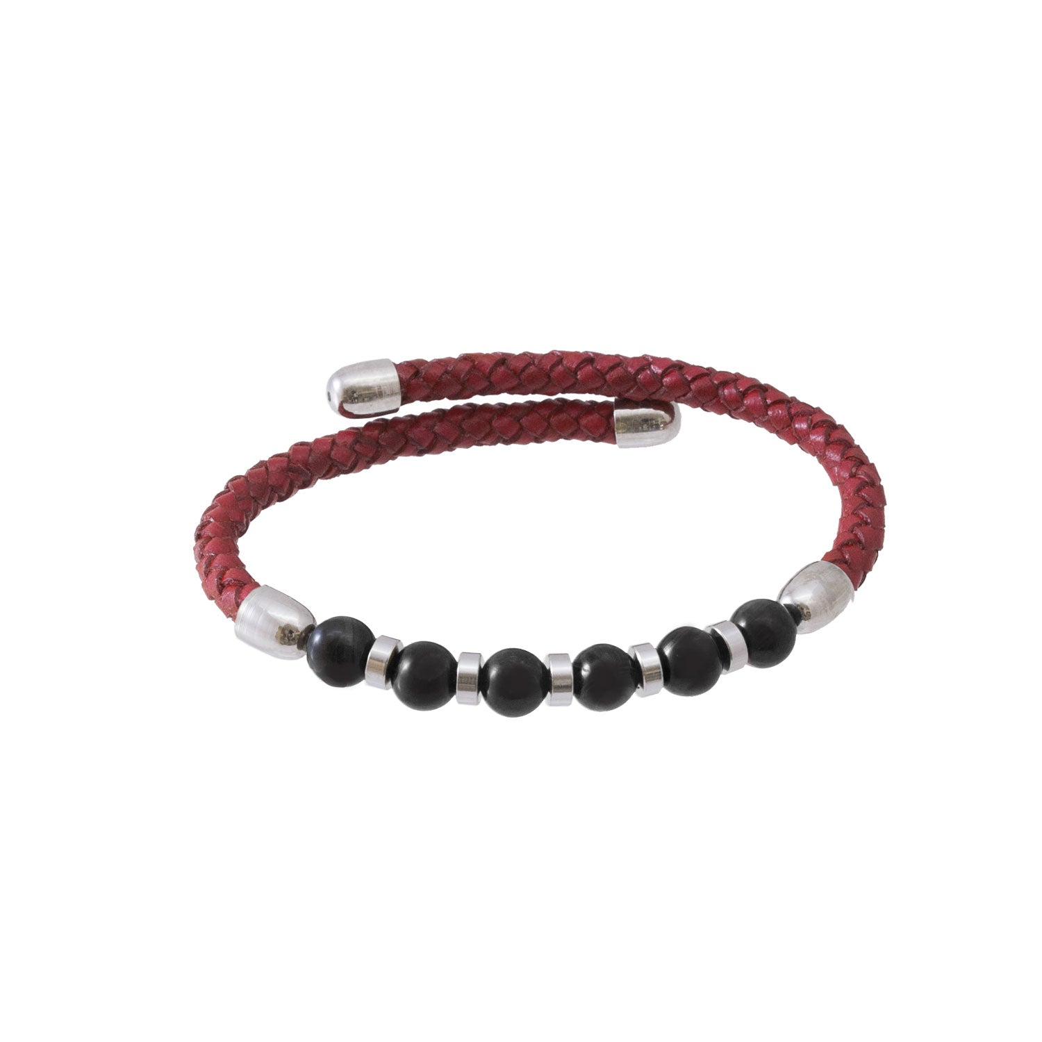 Mirco Bracelet in Natural Stones and Steel Metals Unisex