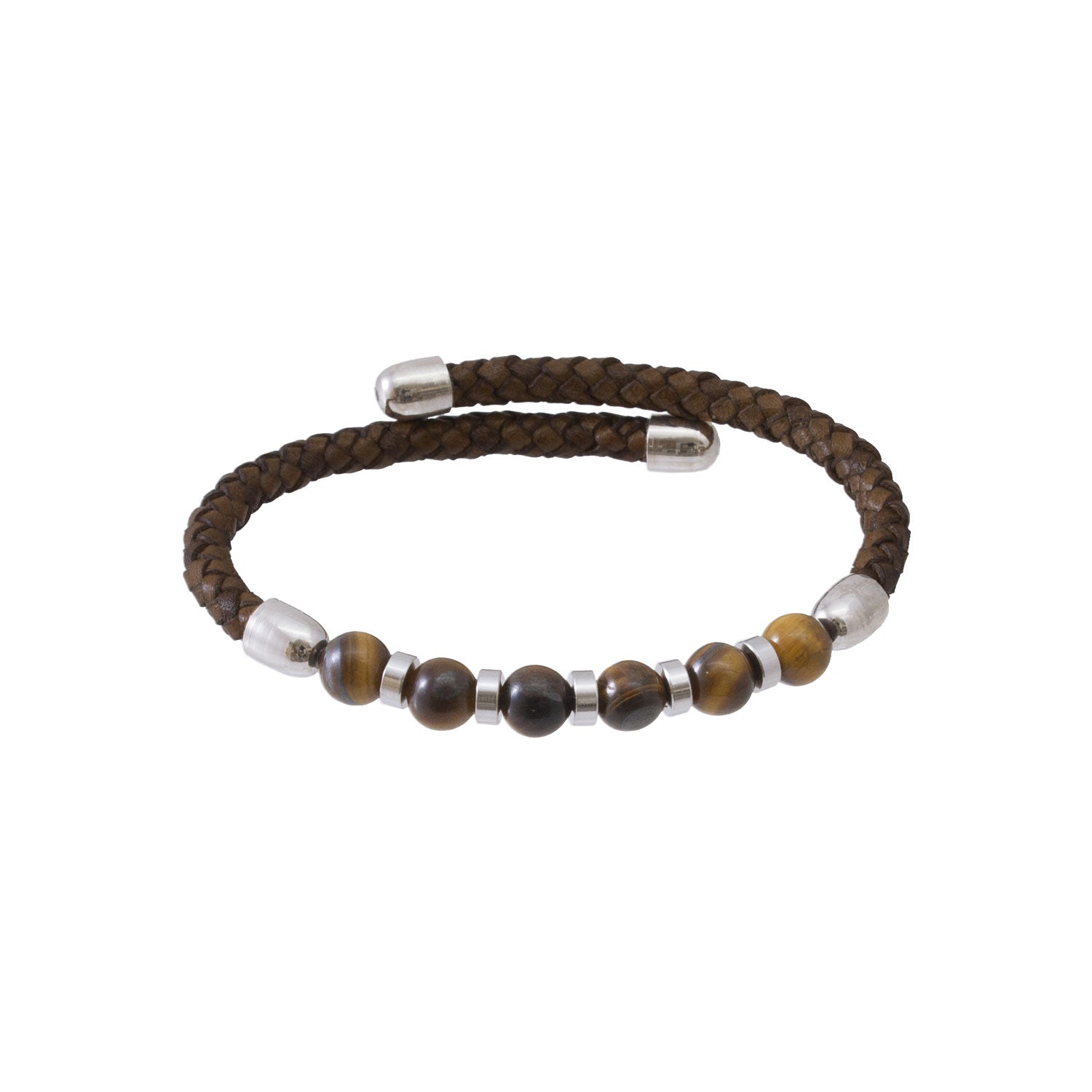 Mirco Bracelet in Natural Stones and Steel Metals Unisex