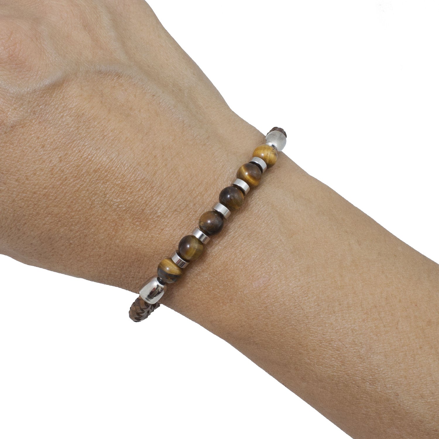 Mirco Bracelet in Natural Stones and Steel Metals Unisex