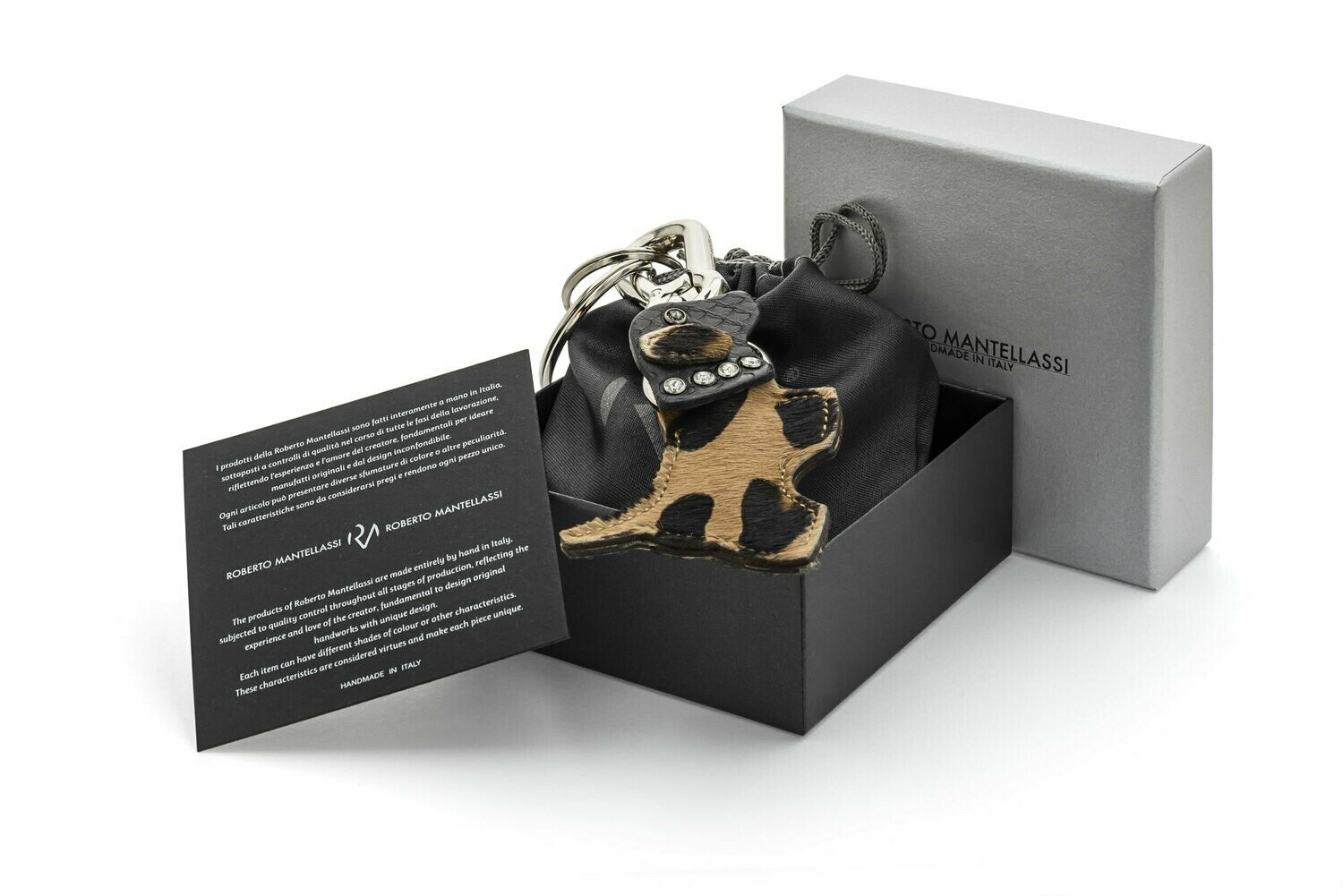 Genuine Leather Keychain in the shape of a Woman's Dog