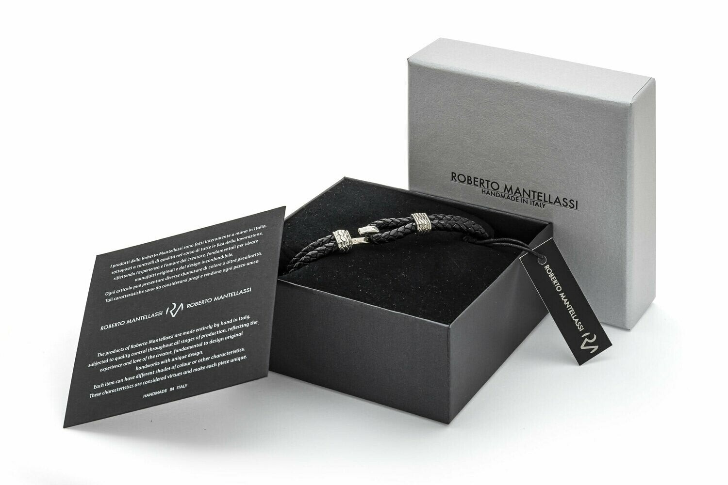 Daniele Bracelet in Genuine Scoubidou Leather and Men's Steel metals