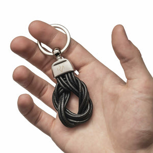 Open image in slideshow, Keychain in Real Brown Drawn Leather for Men
