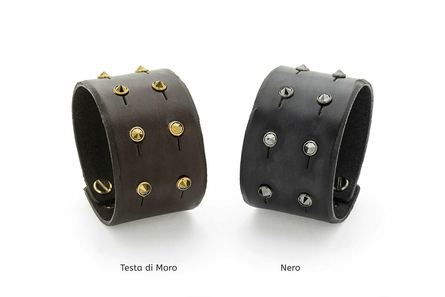 Sandro Bracelet in Genuine Leather with Crystals for Men