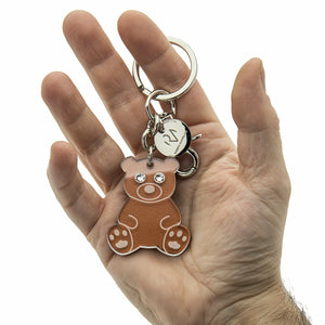 Open image in slideshow, Women&#39;s Bear Keychain in Genuine Leather and Plexiglass
