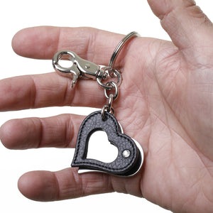 Open image in slideshow, Red Genuine Leather and Metal Heart Keychain for Women
