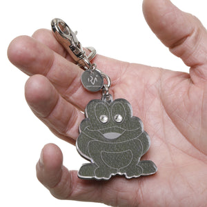Open image in slideshow, Genuine Leather and Plexiglass Keychain Frog Woman
