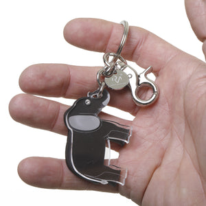 Open image in slideshow, Keychain in Genuine Leather and Plexiglass Elephant Woman
