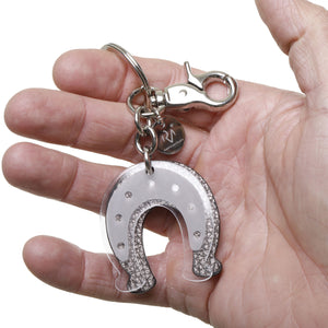 Open image in slideshow, Horseshoe Keychain in Genuine Leather and Plexiglass for Women
